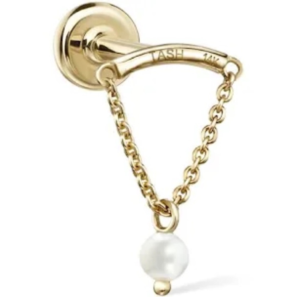 Maria Tash Pearl Drape Threaded Stud Earring